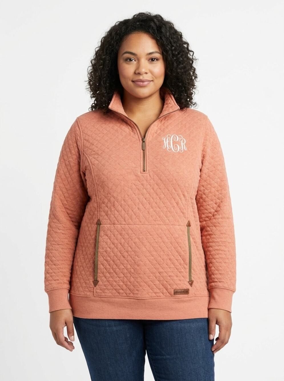 Marleylilly Embroidered Mock Neck Collared Knit Sweatshirt Women Size 2XL